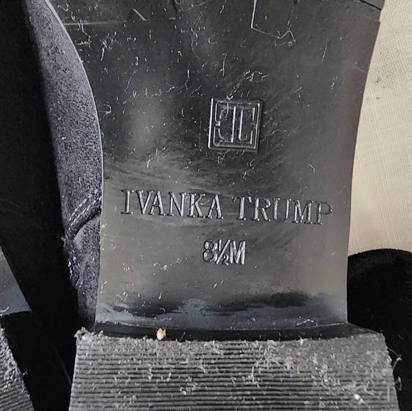 Ivanka Trump, black soft suede over the knee boots. Sz 8.5 with gold accents. - Picture 5 of 8